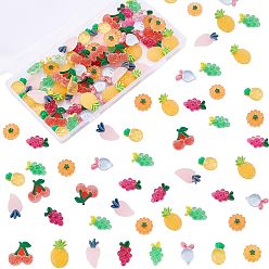 Mixed Color 96Pcs 8 Style Transparent Resin Cabochons, Mixed Shapes, Mixed Color, 12pcs/style
