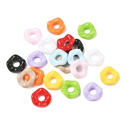 Gemischte Farbe Opake Acrylverbindungsring, Blume, Gemischte Farbe, 12.5x4 mm, Innendurchmesser: 4.5 mm, ca. 1850 Stk. / 500 g