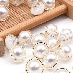 Белый Акриловая кнопка хвостовика, плоско-круглые, белые, 11 мм