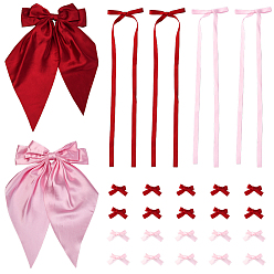 (52) Непрозрачная лаванда 6 стили бантов из полиэстера для волос, с железным зажимом, аксессуары для волос для женщин девушка, разноцветные, 30~400x42~190x8.5~25 мм, 1 шт / стиль