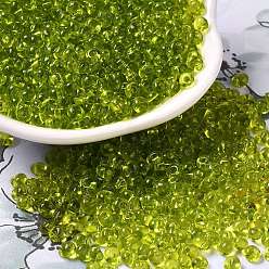 Светло-зеленый Коричневый Стеклянные бусины прозрачных цветов, бахрома слезинка бусины, оливковый, 6/0, 4~4.5x3~3.5x4~4.5 мм, отверстие : 1~1.2 мм, Около 5625 шт / фунт