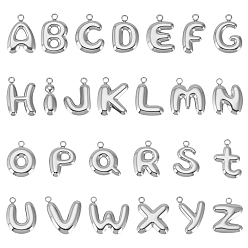 Нержавеющая Сталь Цвет 26 шт. 26 стили 304 подвески с инициалами из нержавеющей стали, цвет нержавеющей стали, 16~18x6~18x3 мм, отверстие : 1.8 мм, 1 шт / стиль