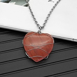 Watermelon Stone Glass Watermelon Stone Glass Pendant Necklaces, 19.69 inch(50cm)