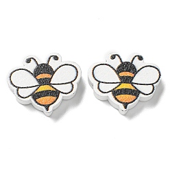 Оранжевый Печатные деревянные бусины, бабочка / пчелы, оранжевые, 16x20x6 мм, отверстие : 2.5 мм