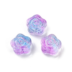 Средняя Орхидея Прозрачные стеклянные бусины, цветы розы, спекающийся лак, средне орхидеи, 11.5x12x8.5 мм, отверстие : 1.2 мм