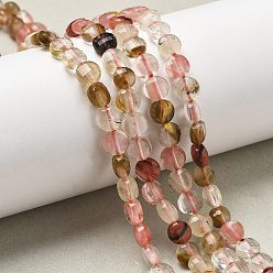 Другие Арбузы Арбуз камень стеклянные бусы пряди, граненый квадратный разрез, плоско-круглые, 6~7.5x4 мм, отверстие : 1 мм, около 64~66 шт / нитка, 15.16~15.63 дюйм (38.5~39.7 см)