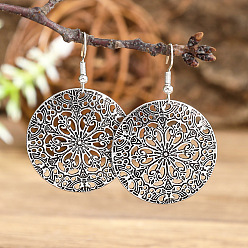 Цветок Цинковый сплав мотаться, античное серебро, цветок, 47x31 мм