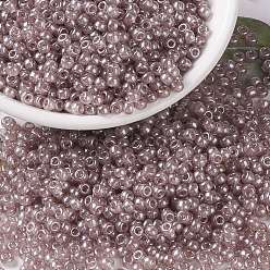 (RR3512) Transparent Blush Luster MIYUKI Round Rocailles Beads, Japanese Seed Beads, (RR3512) Transparent Blush Luster, 8/0, 3mm, Hole: 1mm, about 422~455pcs/bottle, 10g/bottle