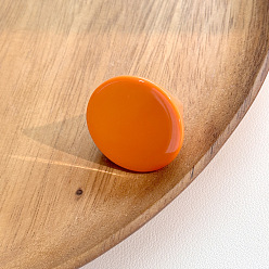 Темно-Оранжевый Плоские круглые кольца из непрозрачной смолы для женщин, темно-оранжевый, внутренний диаметр: 17 мм