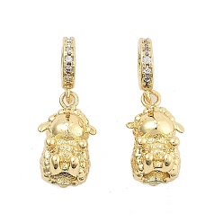 Настоящее золото 18K Латунные подвески, долговечный, без кадмия и без свинца, овечьи прелести, с целью перехода в кольце, реальный 18 k позолоченный, 15x9x9.5 мм, отверстие : 5 мм