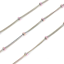 Rainbow Color Ионное покрытие (ip) 304 бордюрные цепи из нержавеющей стали, спутниковые сети, с бисером и катушкой, пайки, Радуга цветов, 1.5x1x0.3 мм, около 32.8 футов (10 м) / рулон