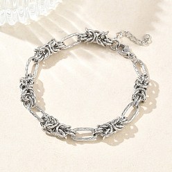 Нержавеющая Сталь Цвет Унисекс 304 браслеты из нержавеющей стали в византийском стиле, цвет нержавеющей стали, 6.69 дюйм (17 см)