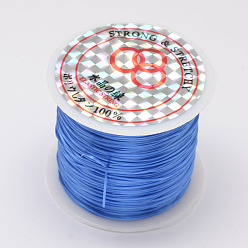 Васильковый Плоская эластичная кристаллическая струна, эластичная нить для бисера, для изготовления эластичного браслета, васильковый, 0.8 мм, около 54.68 ярдов (50 м) / рулон