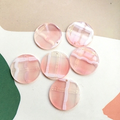 Pink Акриловые подвески, плоско-круглые, розовые, 25 мм