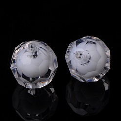 Прозрачный Прозрачные акриловые бусины, бусина в бусине, граненые, круглые, прозрачные, 20x18 мм, Отверстие : 3 мм ; около 130 шт / 500 г