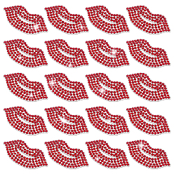 Рубин 20шт. нашивки из стеклянных стразов, аксессуары для костюма, губа, рубин, 21x40x1.5 мм