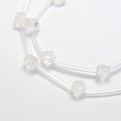 Quartz Crystal Natural Quartz Crystal Beads, Rock Crystal Beads, Rose, 10x5mm, Hole: 1mm