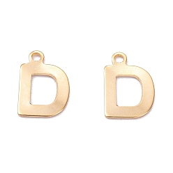 Letter D 201 прелести нержавеющей стали, алфавит, реальный 18 k позолоченный, letter.d, 12x8x0.6 мм, отверстие : 1.4 мм