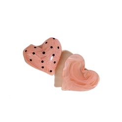 Pink Кабошоны из смолы, сердце, розовые, 33x35 мм