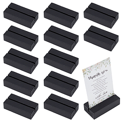 Black 3 Bags Wood Name Card Holders, for Postcard Display, Rectangle, Black, 70x35x18mm, 10pcs/bag