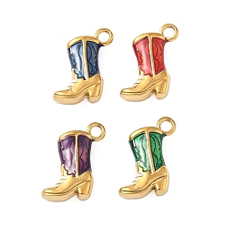 (52) Непрозрачная лаванда 304 нержавеющей стальной эмали подвески, обуви, ионное покрытие (ip), золотые, разноцветные, 15.5x14.5x4 мм, отверстие : 2 мм