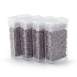 Серо-розавый Стеклянные бусины matsuno mgb, japanese bugle beads, непрозрачное стекло круглое отверстие rocailles bugle beads, увядшая роза, 2x1.8~2 мм, отверстие: 1 мм, о 470 шт / коробке, вес нетто: около 10 г / коробка