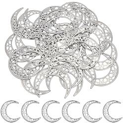 Луна 30шт. железные подвески, луна, 71.5x61.5x1.1 мм, отверстие : 1.6 мм