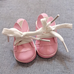 Бледно-Розовый Матерчатая обувь, для кукольных принадлежностей, розовый жемчуг, 50x27 мм