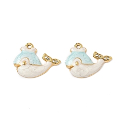 Снежный 304 подвески в виде китов из нержавеющей стали со стразами, с эмалью, рыбы прелести, ионное покрытие (ip), реальный 18 k позолоченный, снег, 17x22x3.5 мм, отверстие : 1.5 мм