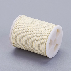 PapayaWhip Round Waxed Polyester Cord, Taiwan Waxed Cord, Twisted Cord, PapayaWhip, 1mm, about 12.02 yards(11m)/roll