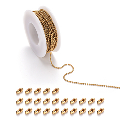 Золотой 304 комплект шаровых цепей и шаровых цепей из нержавеющей стали, золотые, 1.5 мм, около 10 м / рулон