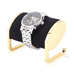 Черный Держатель дисплея браслета металла золота латуни, с фланелевой крышкой, браслет стоит часы отображает ювелирные изделия подвесной органайзер, чёрные, 5.5x9.2x6.6 см