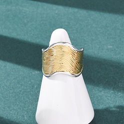 Золотой & Цвет Нержавеющей Стали 304 открытые кольца манжеты из нержавеющей стали, без свинца, без кадмии и без никеля, золотые и нержавеющая сталь цвет, 19 мм, внутренний диаметр: 18 мм