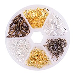 (52) Непрозрачная лаванда Многоцветная латунь 15 мм, фиксация серьги и 19 мм серьги наборы крючков для украшения ювелирных изделий, Около 120 шт / коробка