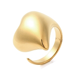 Plaqué 18K Or Véritable 304 anneaux en acier inoxydable, cœur, réel 18 k plaqué or, diamètre intérieur: 17~18 mm