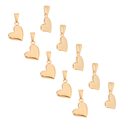 Golden 304 Edelstahl Anhänger, Puffherz, golden, 18x13x3.2 mm, Bohrung: 7x3 mm, 10 Stück / Karton