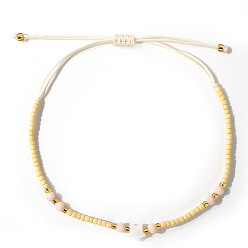 Кукурузный Шелк Регулируемые стеклянные бусины плетеные браслеты из бисера, украшения из ракушек и звезд для женщин, цвет колоса кукурузы