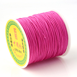 Camellia Braided Nylon Thread, Chinese Knotting Cord Beading Cord for Beading Jewelry Making, Camellia, 0.8mm, about 100yards/roll