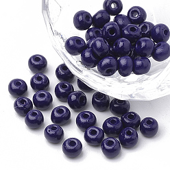 Индиго Fgb 6/0 краска для выпечки стеклянный бисер, круглые, индиговые, 4~4.5x3 мм, отверстие : 1~1.2 мм, около 4500 шт / упаковка, о 450 г / мешок