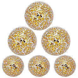 Золотистый 6 шт. 2 стили стеклянная мозаика пенопластовые шары рождественские украшения, золотые, 58.5~80 мм, 3 шт / стиль