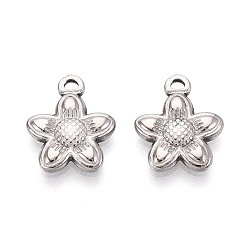 Нержавеющая Сталь Цвет 304 подвески из нержавеющей стали, прелести подсолнуха, цвет нержавеющей стали, 14x11.5x2 мм, отверстие : 1.5 мм