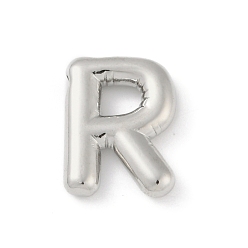 Letter R Gestellmessinganhänger, langlebig überzogen, Bleifrei und cadmium frei, Platin Farbe, Brief r, 17.5x13x4 mm, Bohrung: 1.8 mm