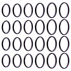 Черный 24pxcs 6 styles 2mm полированное гладкое куполообразное кольцо для пальца для девушек и женщин, 304 кольца из нержавеющей стали, чёрные, размер США 5~10 1/4 (15.7~19.9 мм), 4 шт / стиль