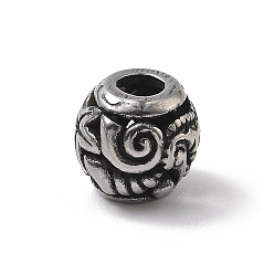 Античное Серебро 304 из нержавеющей стали европейские шарики, бусины с большим отверстием, рондель, античное серебро, 10.5x10 мм, отверстие : 4.5 мм