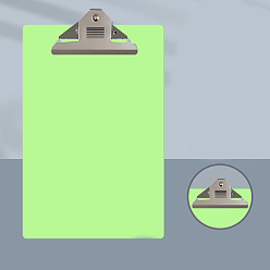 Lawn Green Plastic A5 Clipboards, with Metal Clips, for Office, Hospital, Rectangle, Lawn Green, 235x155mm