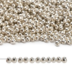 (DP1051) Galvanized Silver Миюки 3.4мм капельные бусины, японский бисер, оцинкованный окрашенный, (dp1051) оцинкованное серебро, 3.4x3 мм, отверстие : 0.65 мм, Около 180 шт / 10 г