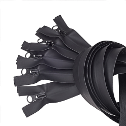 Black Garment Accessories, Nylon Zipper, Zip-fastener Components, Black, 620x31x2.5mm, 5strands/bag
