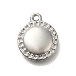 Нержавеющая Сталь Цвет Антикоррозийные 304 подвески из нержавеющей стали, плоский круглый шарм, цвет нержавеющей стали, 16x13x3 мм, отверстие : 1.6 мм