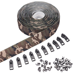 Черный Цвет Металла Комплекты застежек-молний, в том числе 20 съемник молнии из сплава, 20шт. застежка-молния из цинкового сплава, ремонтная застежка-молния и 20парная молния в верхней части заглушки, 6застежка-молния из нейлона с закрытым концом, металлический черный , съемник молнии из сплава: 34x9.5x7.5мм