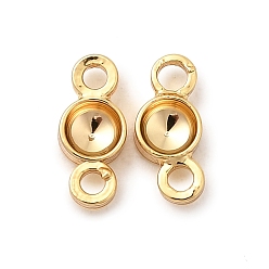 Настоящее золото 18K Плоские круглые латунные оправы для страз, без никеля , реальный 18 k позолоченный, пригодный для стразов 3 мм, 7x3x1.5 мм, отверстие : 1 мм